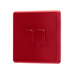 Arlec Fusion Cherry Red double light switch angle