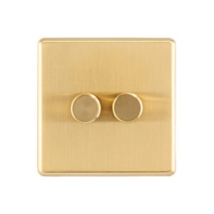 Gold Arlec Fusion double dimmer switch front