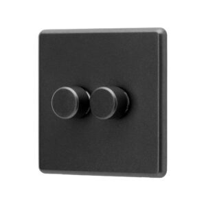 Charcoal Grey Arlec Rocker 2G Dimmer Switch angle